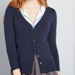 Navy Blue Cardigan with 3/4 sleeves